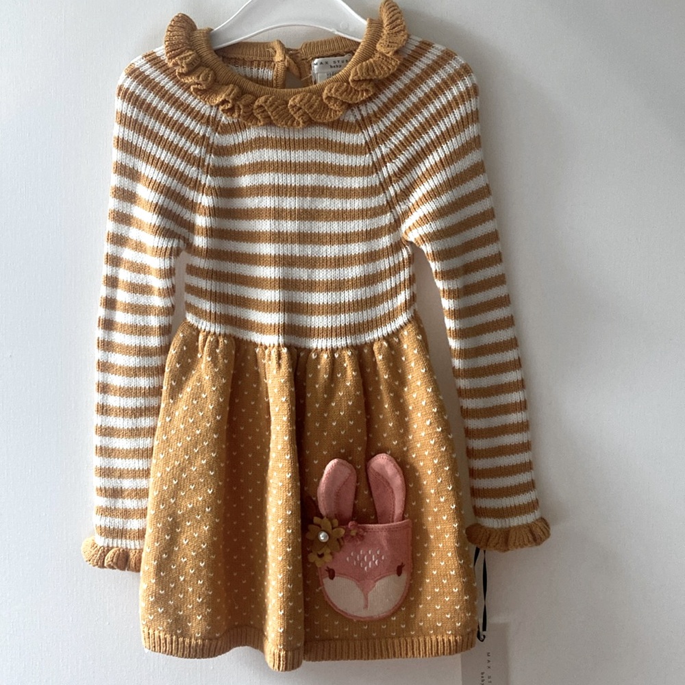 NWT Max studio baby girl autumn dress . Soft warm knit fabric. Sz 2T